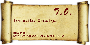 Tomasits Orsolya névjegykártya
