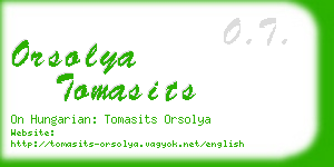 orsolya tomasits business card